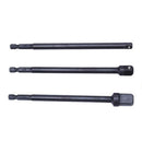 3Pcs Socket Adapter Set Hex Shank to Impact Driver Drill Tool 1/4 3/8 1/2 Inch
