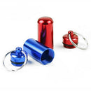 6pcs Waterproof Aluminum Pill Box Case Bottle Cache Drug Holder Keychain Co