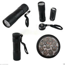 Ultra Mini Alloy UV VIOLET 9 LED Blacklight Flashlight Torch Light Lamp Hiking