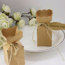 50Pcs Kraft Paper Square Candy Box Rustic Wedding Favors Candy Holder Bags