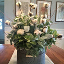 20Pcs 24 Inches Natural Dried Cotton Stem, Farmhouse Artificial Flower FilleP9B8