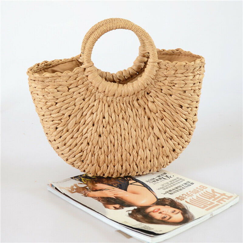 Women Bag Korean Foreign of Corn Skin The Semicircle Art Beach Bag Travel P V9O6