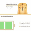 Eco-Fashion Sweatproof Wireless Optical Mouse Natural Bamboo Mice for PC