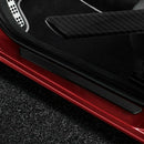 Door Sill Cover Panel Step Protector Guard 49CM 2pc Carbon Fiber Car Scuff Plate