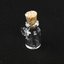 10 MINI Empty GLASS BOTTLES WISHING Message pendant CORK stopper VIALS JARS DIY