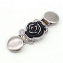 Elegant Enamel Flower Cardigan Sweater Clips Alloy Non-Slip Blouse Shirt Collar