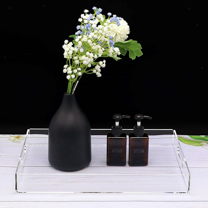 Food Service Tray Breafast Drinks Cake Trays Acrylic Makeup Organizer Clear