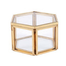 Geometric Clear Glass Jewelry Box Jewelry Organizer Holder Tabletop Succule D7C8