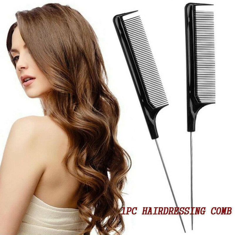 1X Fine Spaced Teeth Comb For Sectioning Parting Lifting Rat Tail Hair Comb New.