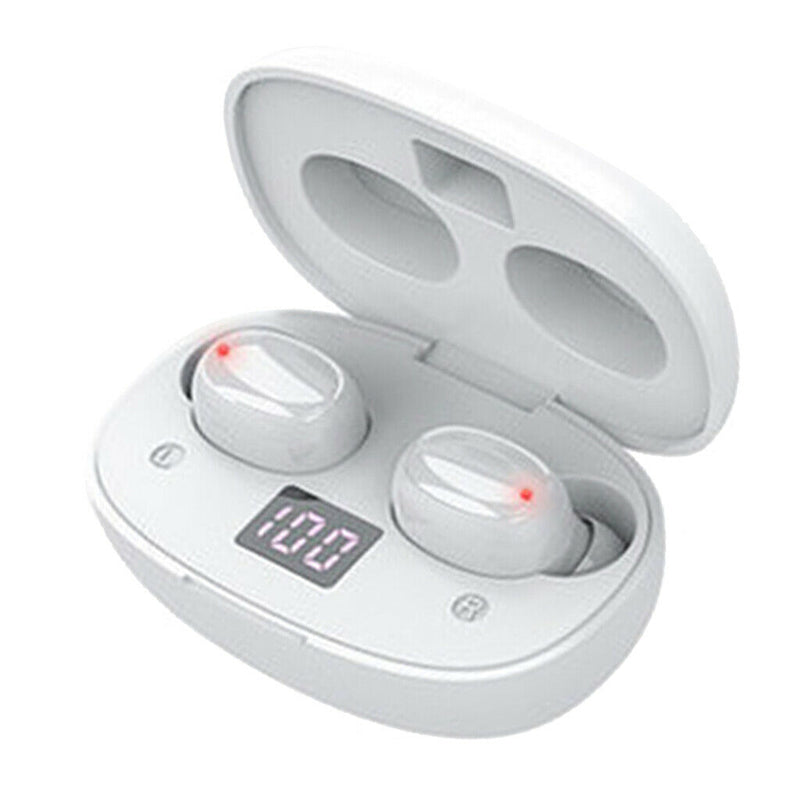 Waterproof Bluetooth 5.0 Headset TWS Wireless Earphones Stereo Earbuds White
