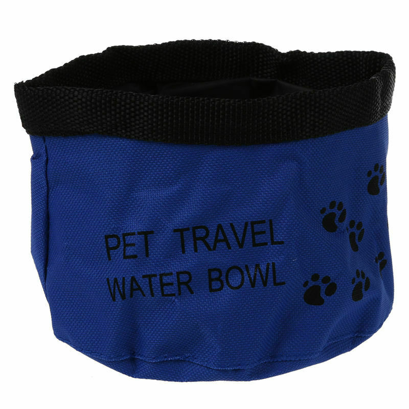 Dog Pet Travel Oxford Collapsible Food Water Bowls,blue