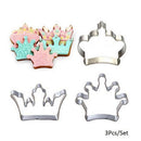 3 Princess Crown King Queen Party Cookie Cutter Cake Biscuit Baking Tool Mold 3C