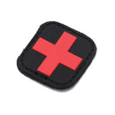outdoor survival first aid pvc red cross hook loop fastener badge patch 4x4cm.ES