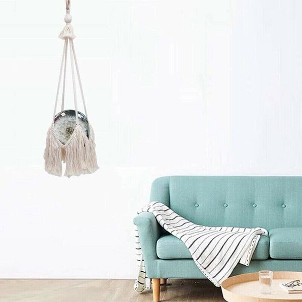 Plant Hanger 100% Handmade Cotton Rope Plant Basket Holder for Pots/Fish Ta