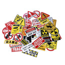 50Pcs warning stickers for security space safety warnings luggage stickeME