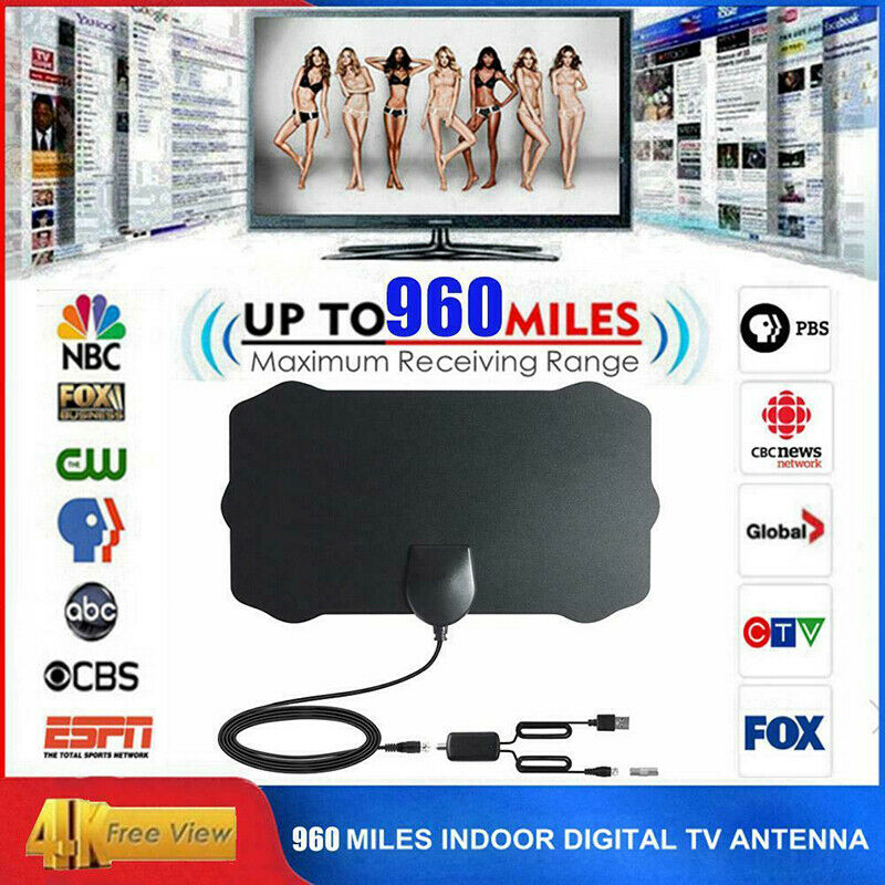960 Mile Digital Skywire 4K 1080P Antena Cable HDTV Amplifier 5V For Indoor