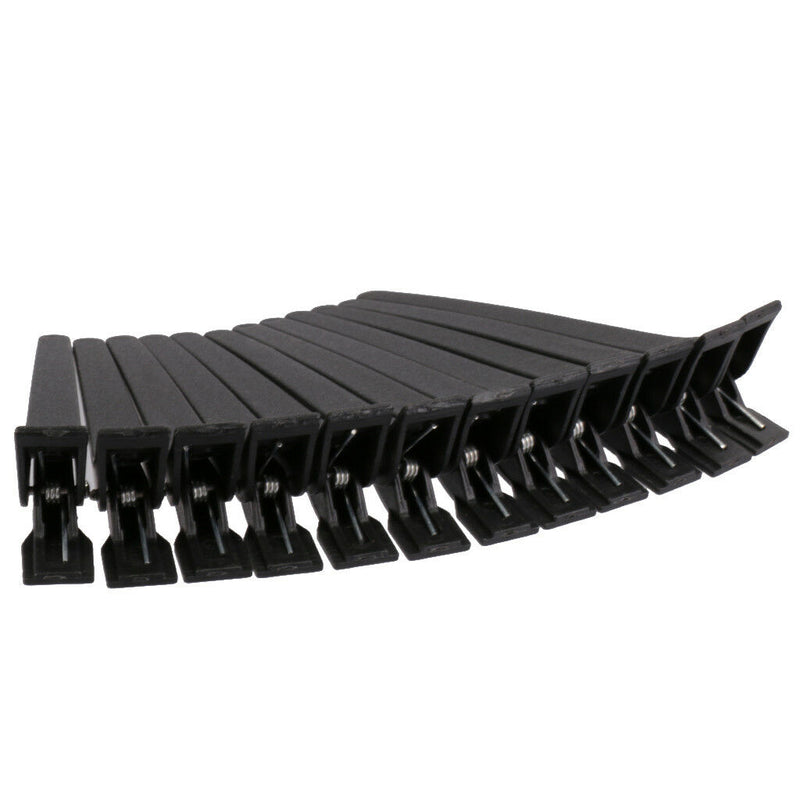 12pcs Black Matte Hairdressing Salon Sectioning Clips Clamps Hair Grips Tool