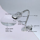 Magnifier Illuminating Magnifying Glass LED Lamp Elder Repair Clip On Metal Hose