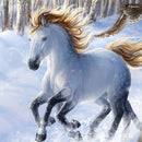 5D Full Round Diamond Painting Animals diy Cross Stitch (Horses-LD290)