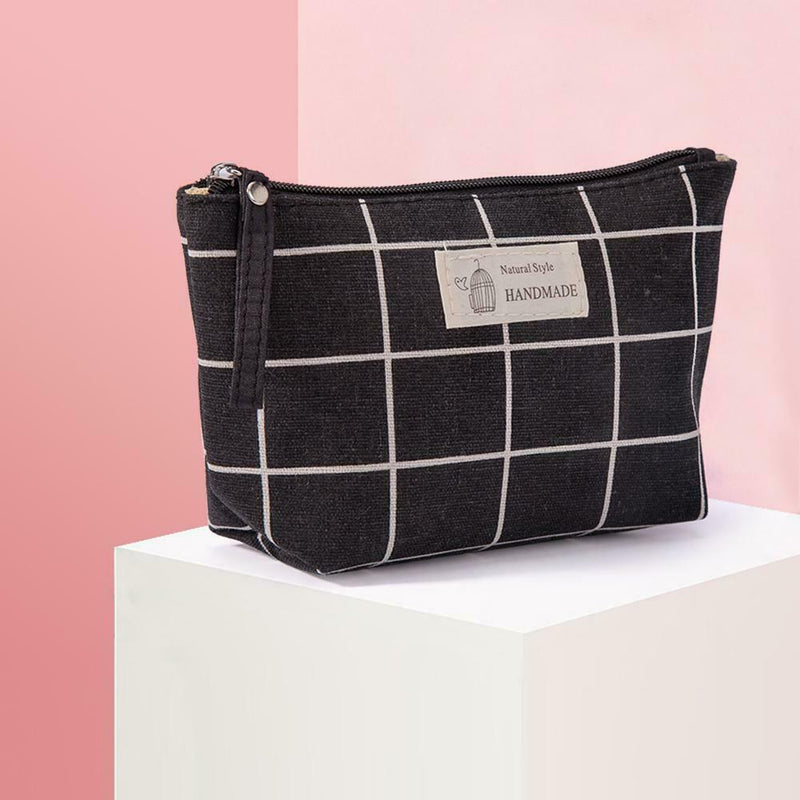 Printed Cosmetic Bag Canvas Purse Zip Makeup Wash Storage Pouch (Style 4) A