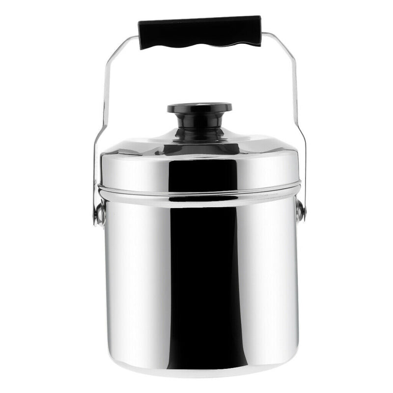 Loop Handle Cooking Pot Cans Dual Layer Mess Tin Pan Stove Lunch Box 12 cm
