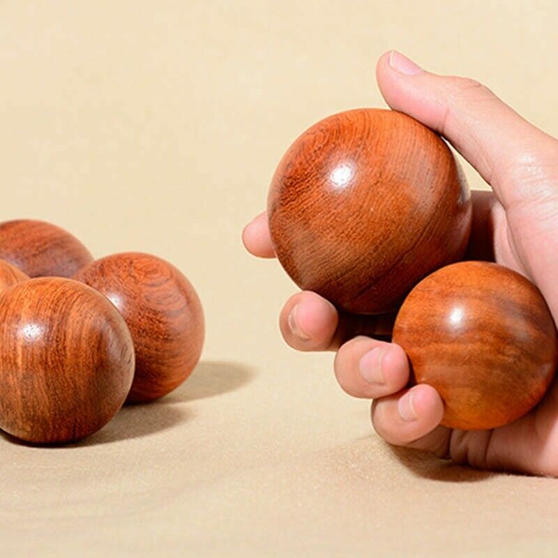 6Cm Wooden Stress Baoding Ball Health Exercise Handball Finger Massage Chin M6W3
