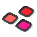 3pcs Lens Filter Red Pink Purple Waterproof Case for Gopro Hero 5 6 7 Black
