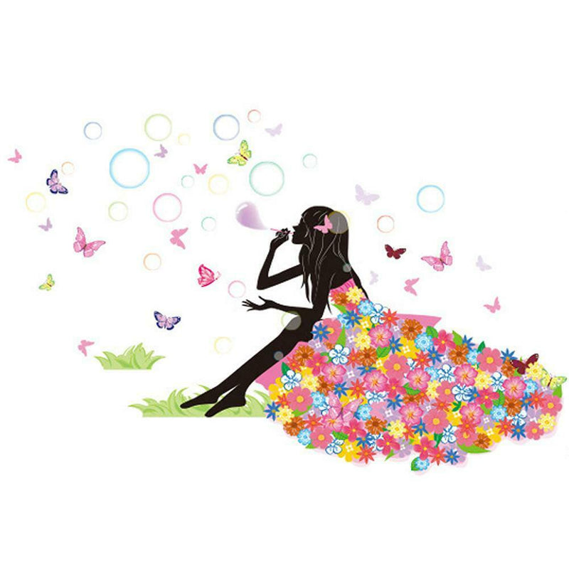 5D DIY Diamond Painting Happy Flowers Girl Cross Stitch Embroidery Mosaic