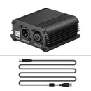 48V Phantom Power Supply USB Power Adapter for Micro Condenser Microphone