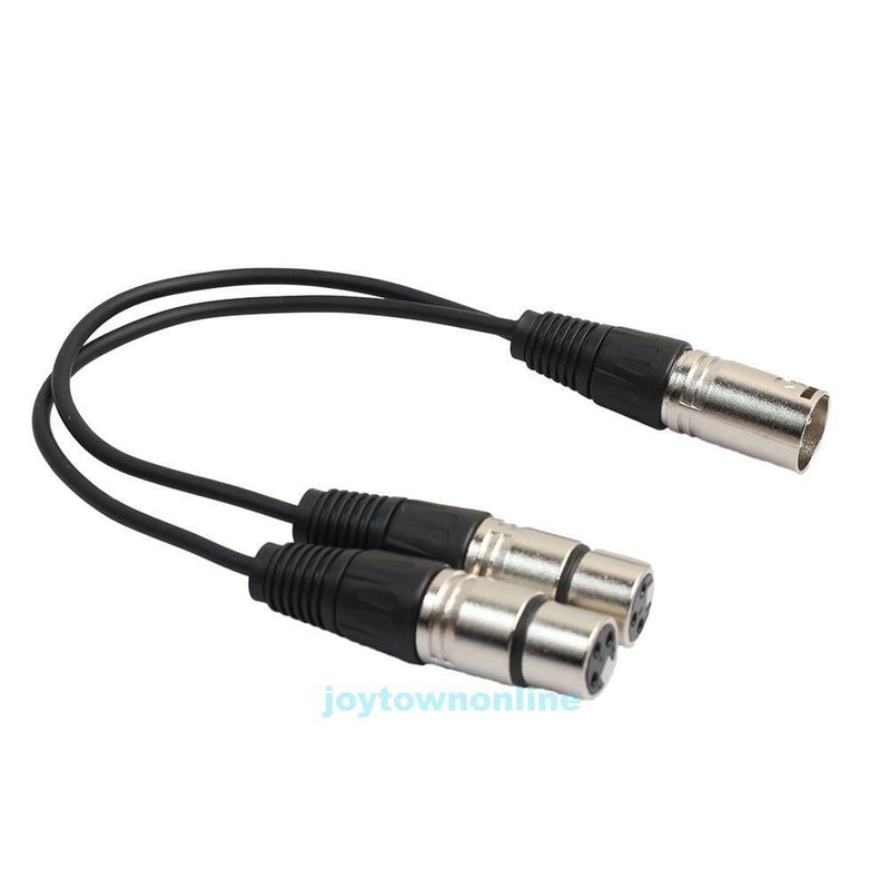 1.1FT XLR 3 Pin Male to 2 XLR Female Connector Microphone Extension Cable Cord