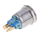 Waterproof 12V LED 22mm Push Button Switch Blue Ring Light Self Latching