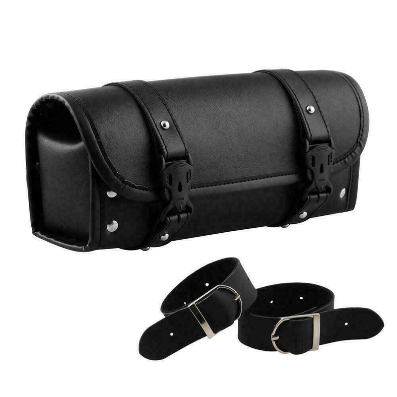 Universal PU Leather Bar Bags Motorcycle Side Bags Saddlebag Barrel Roll R3E4