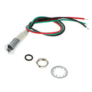 8mm 12V LED Metal Indicator Low Arched Light Lamp with Wire Red & Green Light