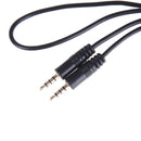 3.5mm 1M 4 Pole Jack Male To Male Earphone Headphone Audio Extension Cabl JR