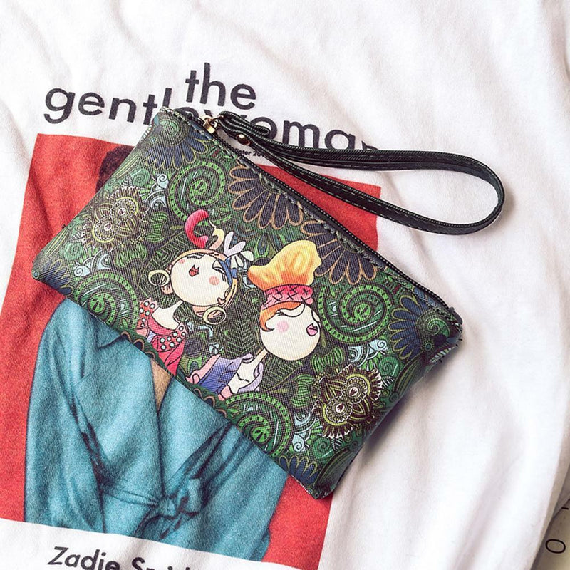 Fashion Women Ethnic Style Leather Bag Long Clutch Wallet Purse Handbag Wristlet