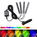 RGB 9 LED Strip Bluetooth Phone App Control Car Interior Atmosphere Lights