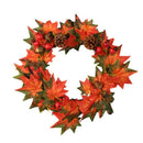 Maple Leaf Berry Wreath Halloween & Christmas Door Home Decor 35Cm