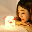 Silicone Cute Pig Pat Light 7 Color Changing LED Night Lamp Bedside Lights