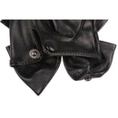Black Fashion Lady Gaga Big Bow Rivets Women Faux Leather Finger Gloves Siz