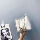 Women Small Bucket Bags Plastic Transparent Totes Composite Chain Bag Femal