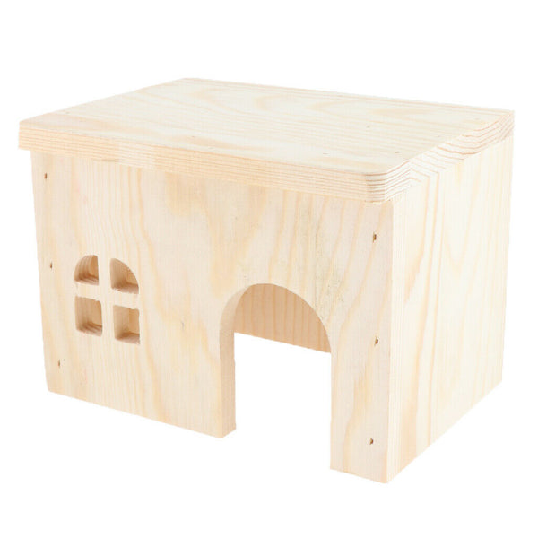 Hamster Hideout House, Gerbil Villa Wooden Living Hut Cabin Play Toys