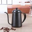 Black Stainless Steel 650ml Coffee Tea Pot Hand Coffee Pot Small Mouth Pot A