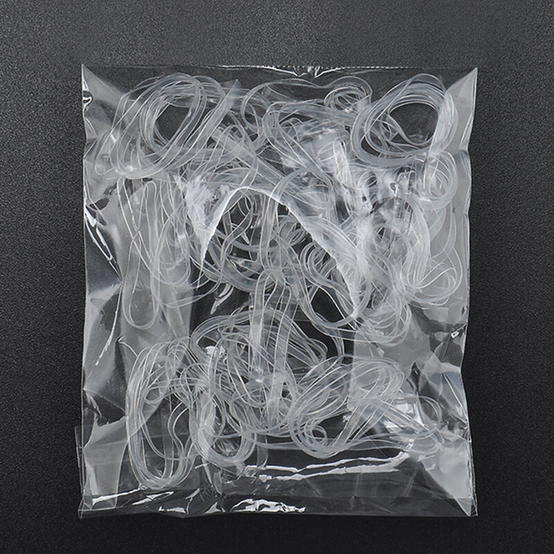 Fashion Ponytail Holder 200PCS Transparent Hair Tie Band Elastic Rubber Women
