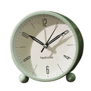 4'' Non-Ticking Quartz Battery Operated Analog Alarm Clock Nightlight Green