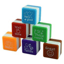 6pc/set Teacher/School stamp personalised self inking assorted rubber Speci Z4G1