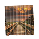 71'' Shower Curtain Bathroom Water Resistant Polyester Fabric Sea Sunrise