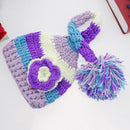 Baby Boys Girls Photography Clothing Colorful Flower Knitted Long-Tail Hat