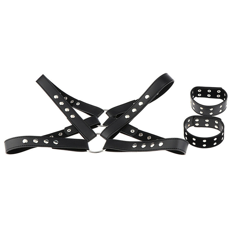 Mens Leather Chest Harness Straps Belts Suspenders Braces Arm Band Costume