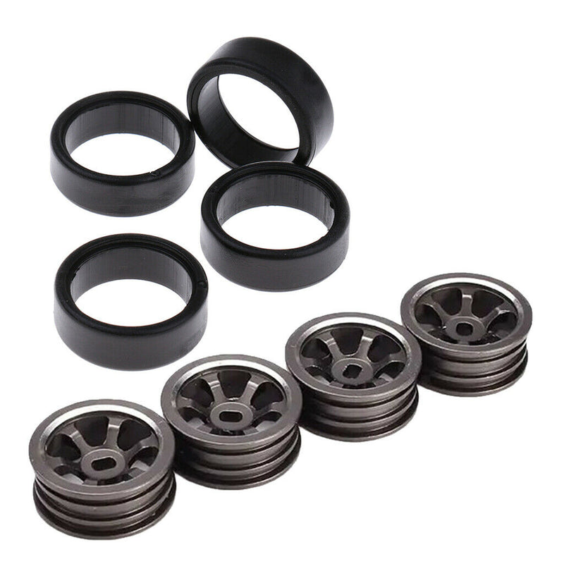 4x 1/28 Plastic Wheel Tires & Wheel Rims for WLtoys K969 P929 Car DIY Parts