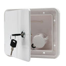 White Gravity City Water Inlet Fill Dish Hatch Lock RV Trailer